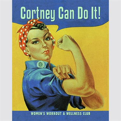 Rosie the Riveter Custom Print with Text,by myDaVinci - myDaVinci